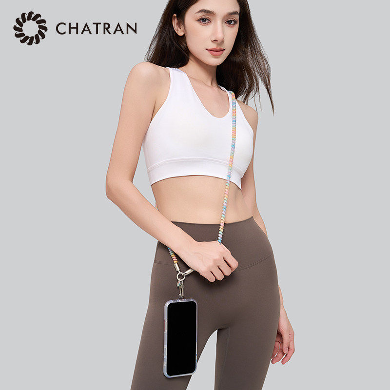 CHATRAN查特蓝电话线斜挎手机链防水挂脖手机绳三合一可背长款绳