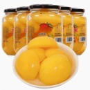 新鲜黄桃罐头510g 玻璃密封水果罐头休闲零食泡沫箱发货 瓶装