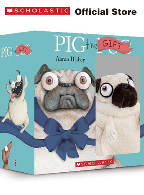 【清仓最后几套 趣味绘本送玩偶】Pig the pug 一只叫猪的哈巴狗礼盒套装4册绘本＋CD＋玩偶习惯养成性格培养英文原版英语启蒙故事