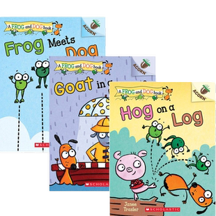 【无音频版清仓 孩子第一套桥梁书蓝思：180L】学乐青蛙和狗3册A Frog and Dog英文原版橡子图画故事书Acorn螃蟹大黄蜂胖龙蓝蓝