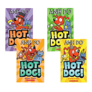 【送音频 全彩】 学乐腊肠狗英雄4册Hot Dog 蓝思值580L 儿童桥梁初级章节书 英文原版 小学英语课外书 英文桥梁书