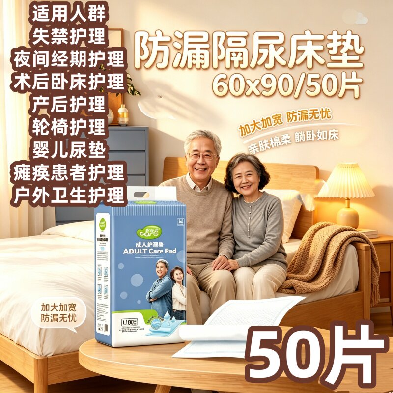 [加棉加厚防漏]舒芙爽60x90大号透气护理垫产褥垫老人隔尿垫男女