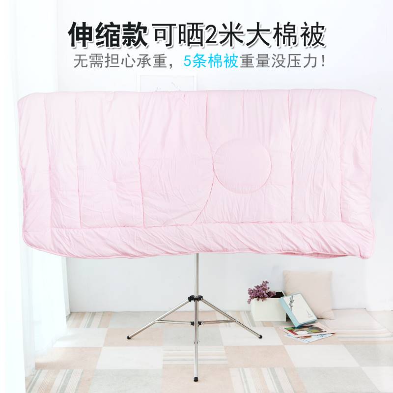 旅行不锈钢简易晾衣架落地晒衣折叠伸缩室内阳台凉单杆式挂衣服架