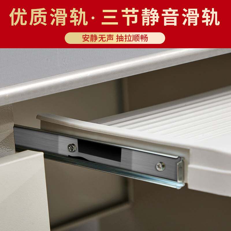 办公虎 304不锈钢办公桌写字台铁皮电脑桌单人桌财务桌带抽屉锁