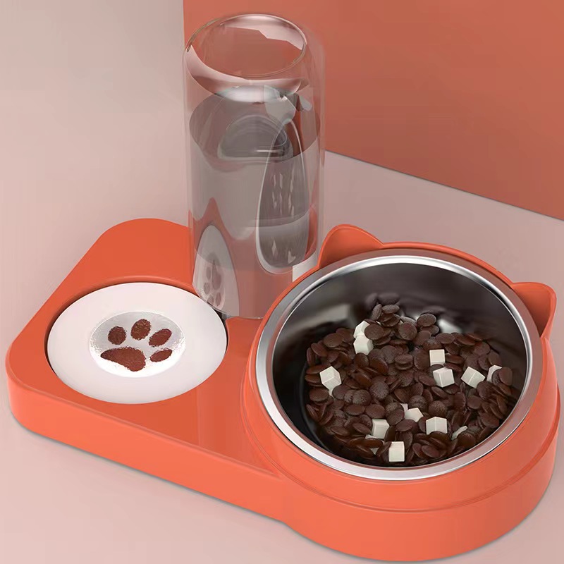 喜萌 狗粮碗猫粮碗防打翻宠物饭碗猫狗通用自动出水喂水器