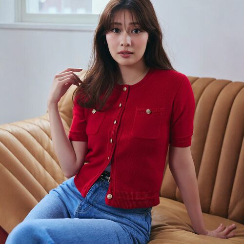 Her lip to 经典金扣短袖针织开衫「百搭基础丨凉感面料」