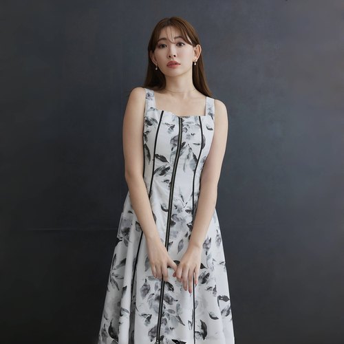 Her lip to官方正品诺艾米印花拉链连衣裙【日本直邮不 退 换】