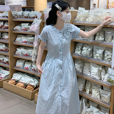 高中生甜美气质连衣裙夏时髦少女初中学生温柔学院风高级感中长裙