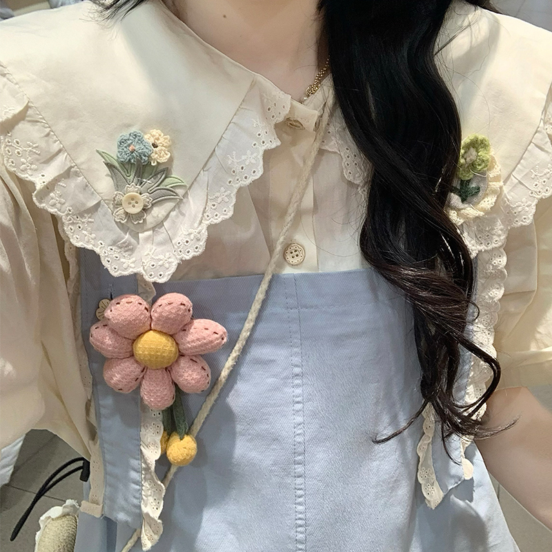 初中生短袖娃娃领衬衫少女夏季套装裙高中学生清新甜美背带连衣裙