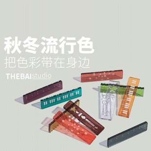 THEBAI季节流行色限定掌心尺春夏秋冬迷你尺子手帐口袋特尔湃