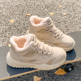 女2025新款 棉鞋 冬季 配阔腿裤 加厚保暖显脚小老爹鞋 毛毛加绒运动鞋