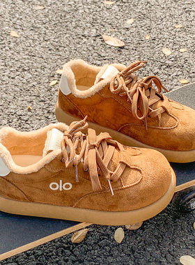 加绒加厚勃肯鞋子女2025新款爆款冬厚底增高女鞋通勤百搭毛绒棉鞋