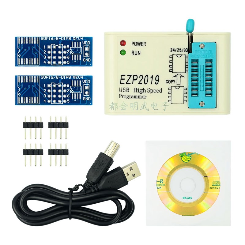 EZP2019高速SPI FLASH编程器 24/25/93 bios 25T80烧录 脱机复制