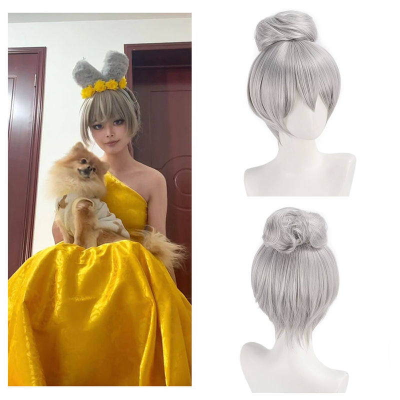 疯狂动物城2朱迪cos假发舞会礼服造型虎口抓夹发包灰色短发版judy