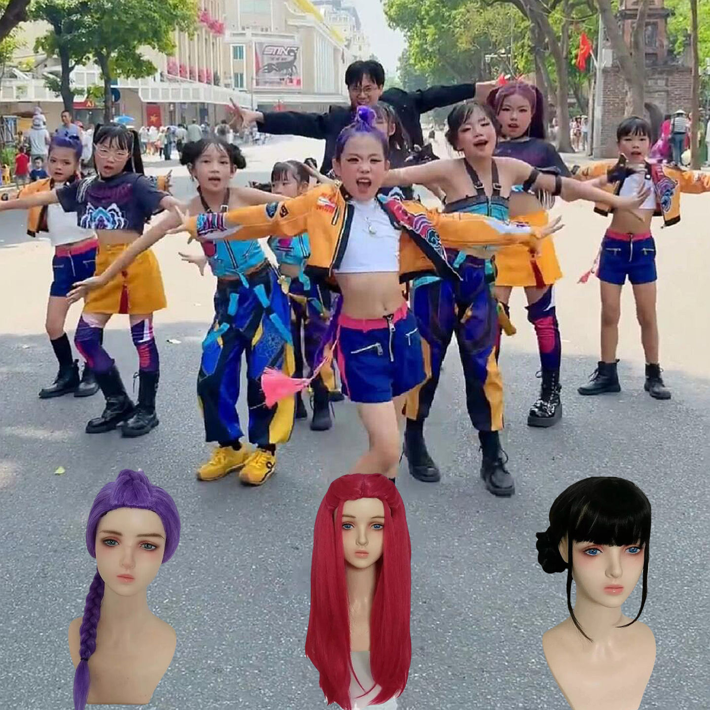 猎魔女团儿童cos服装鲁米佐依米拉万圣节表演童装假发道具 儿童节