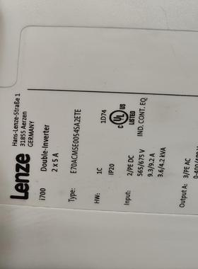 【工控自动化】LEZNE 伦茨 i700 E70ACMSE0054A2ET议价