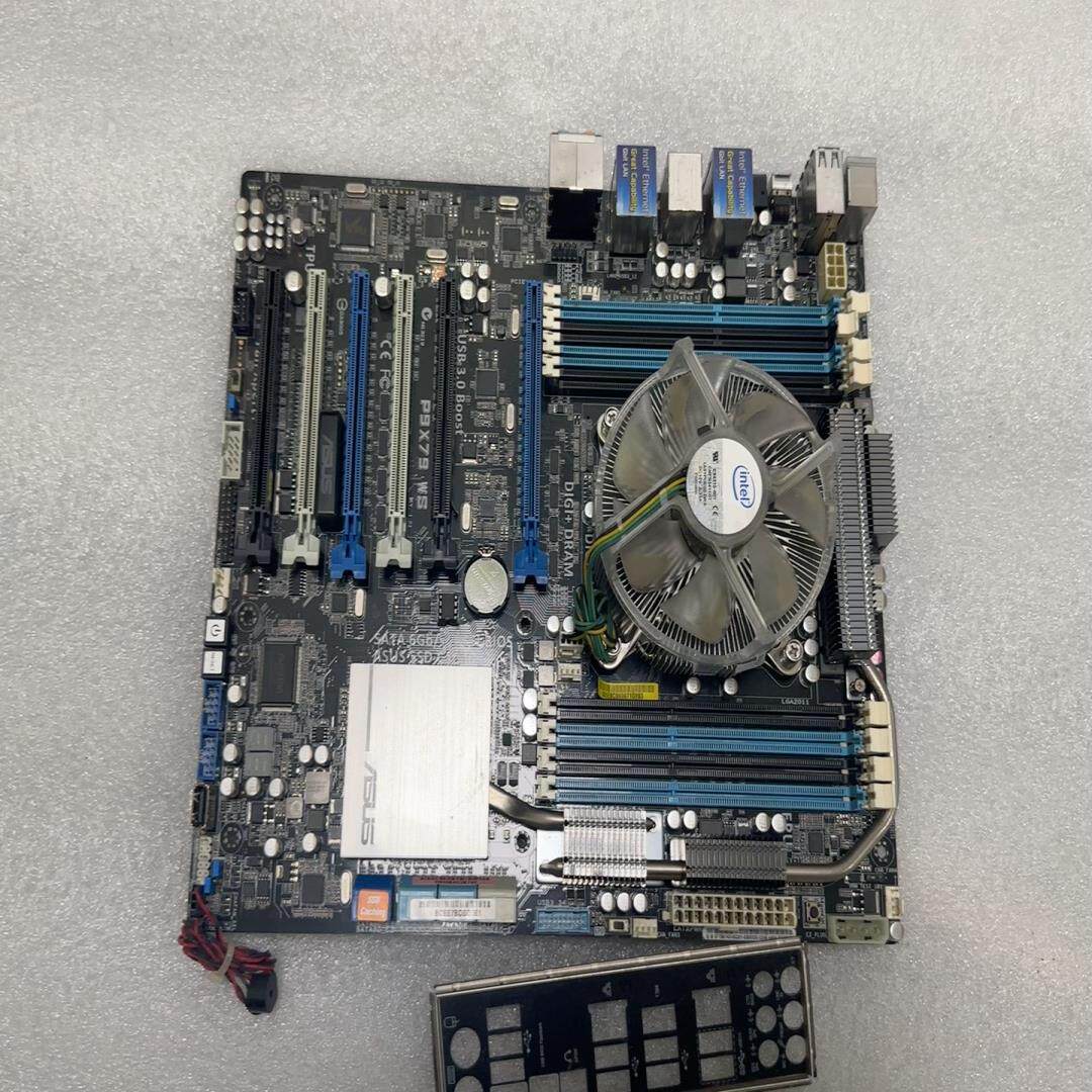 asus/华硕 p9x79 ws主板不含cpu内存风扇,带挡