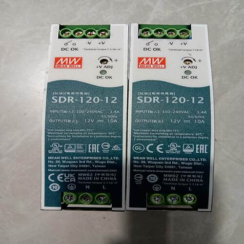 明纬开关电源SDR-120-12已通电测试功能完好，