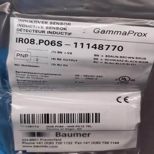 Baumer堡盟 M8非屏蔽型接近开关 IR08.P06S-