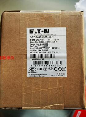 全新伊顿软启动器DS7-340SX055NO-N，DS7-3