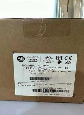 AB罗克韦尔变频器22D-D4P0N104全新原装正品现货，