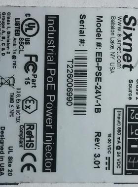 Sixnet斯耐特POE电源模块EB-PSE-24V-1B，