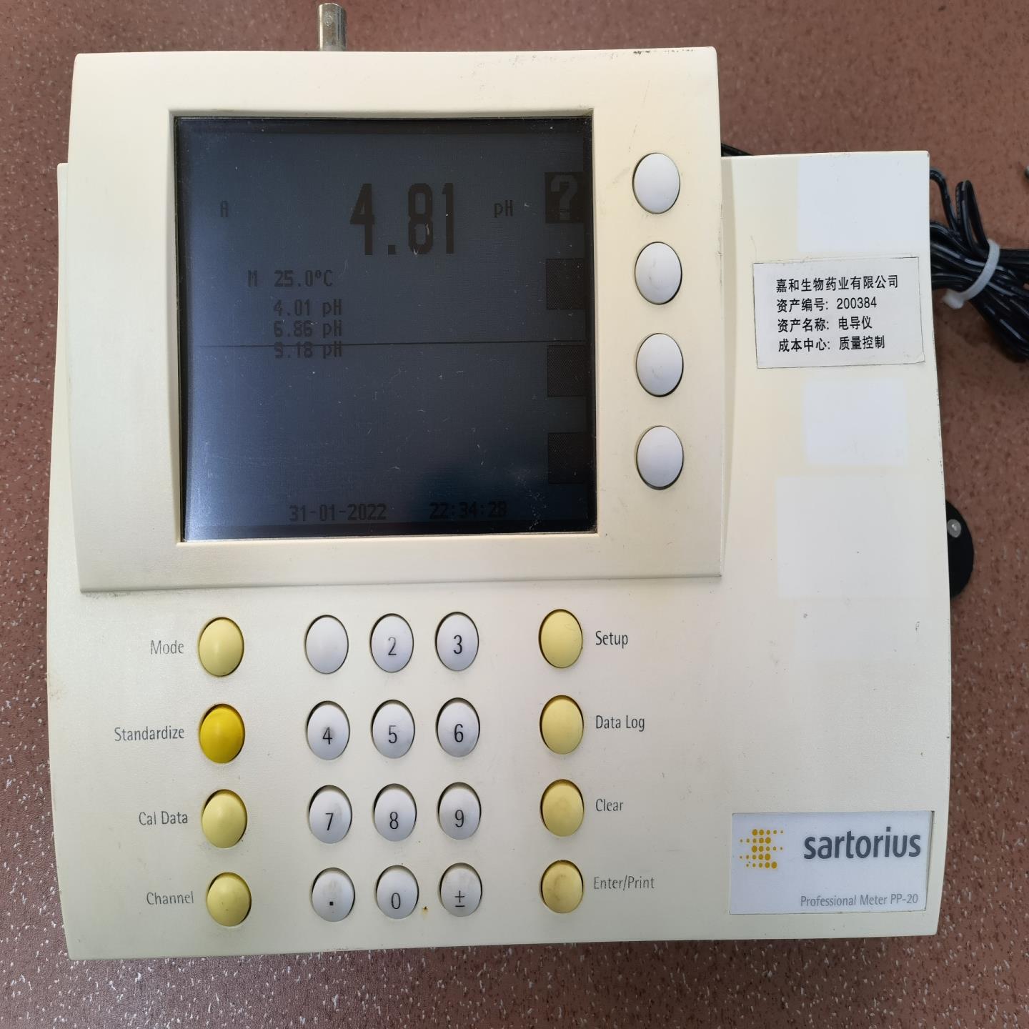 sartorius PP-20 PH仪，通电正常，原装电源适