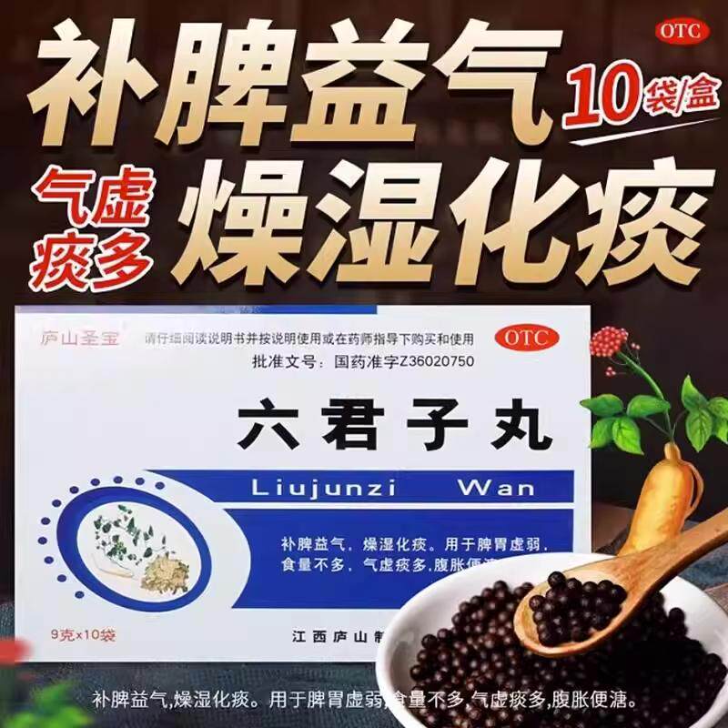 包邮 庐山圣宝 六君子丸 9g*10袋 补脾益气 脾胃虚弱燥湿化痰