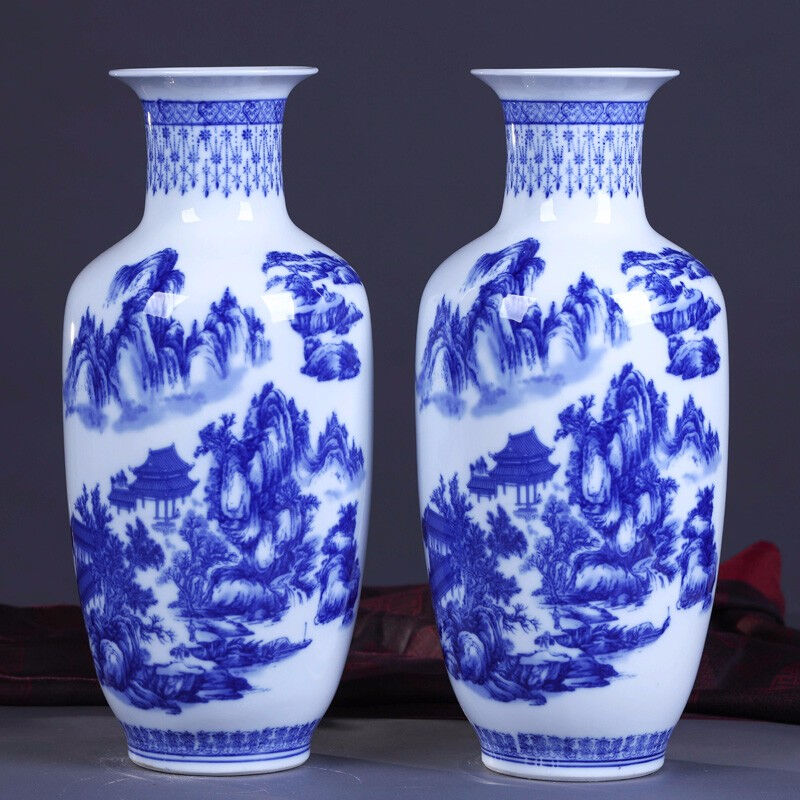 loyo景德镇陶瓷花瓶插花仿古青花瓷花瓶现代中式家居客厅工艺品摆