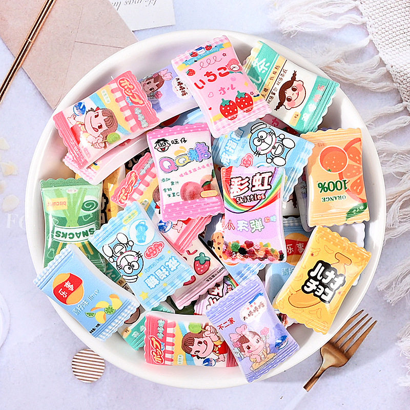 仿真膨化食品糖果奶油胶diy手机壳手工制作发饰品材料包树脂配件