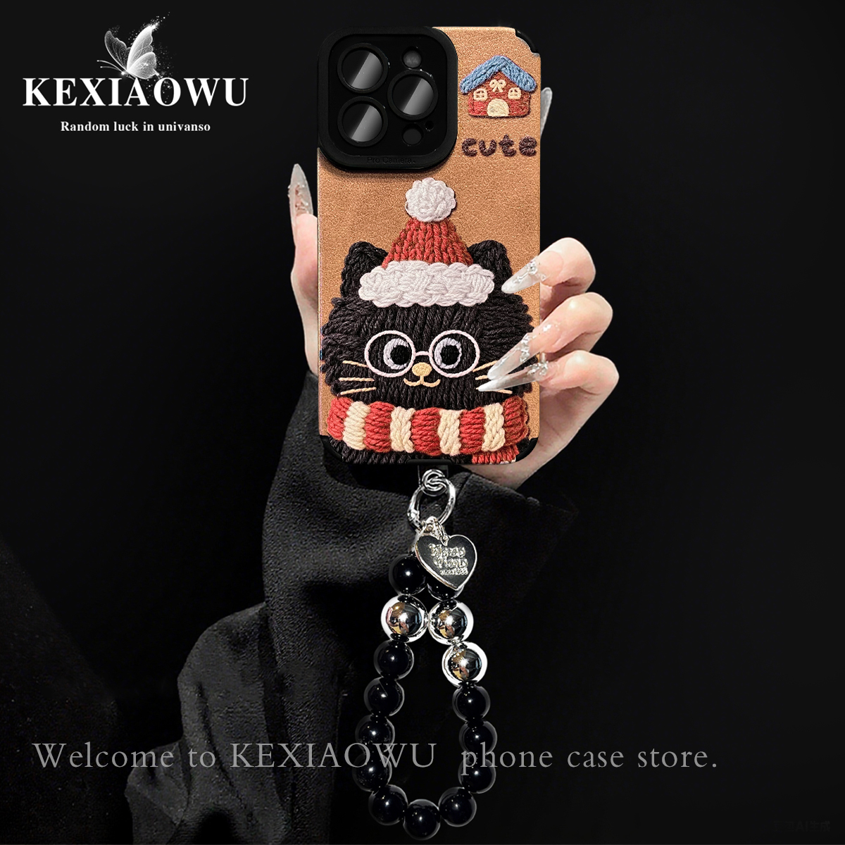 适用华为p80pro手机壳小猫