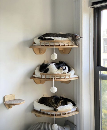 拐角猫墙猫跳台窗户壁挂式猫爬架晒太阳神器猫墙