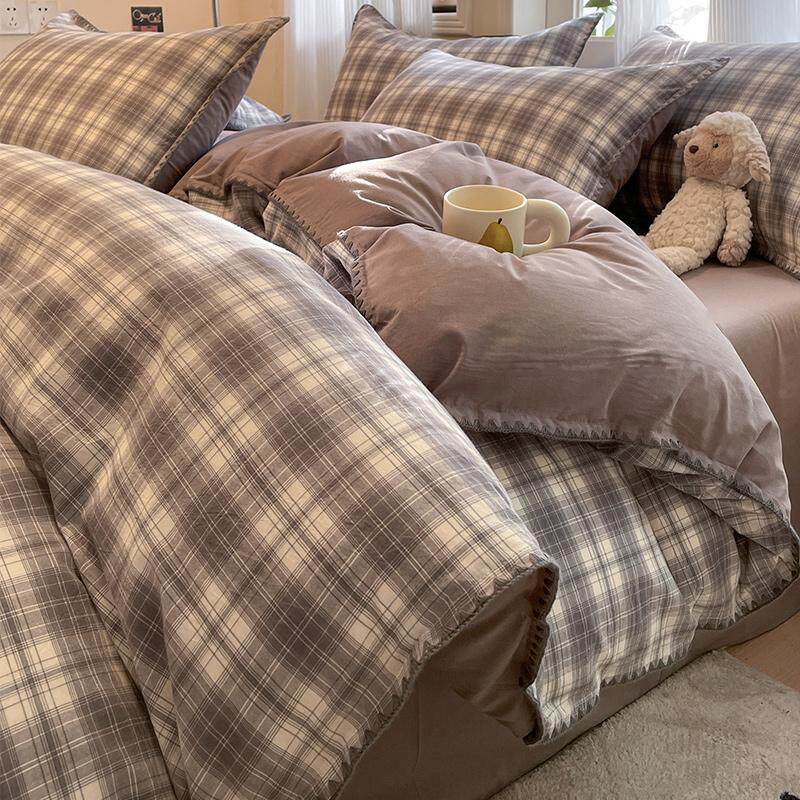 A类全棉水洗四件套100纯棉贝壳边被罩床单床笠款床上用品三,床上用品,床品套件/四件套/多件套,淘宝优惠券,粉丝福利购,淘宝优惠卷