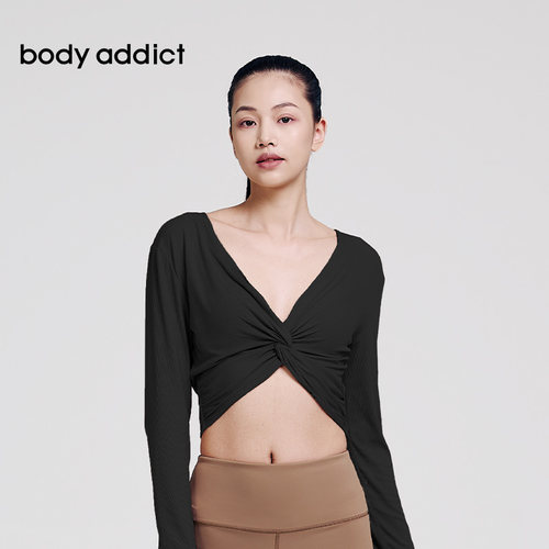 bodyaddict长袖T恤纽结罗纹柔软