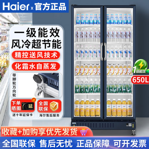 双门立式展示柜冰柜海尔