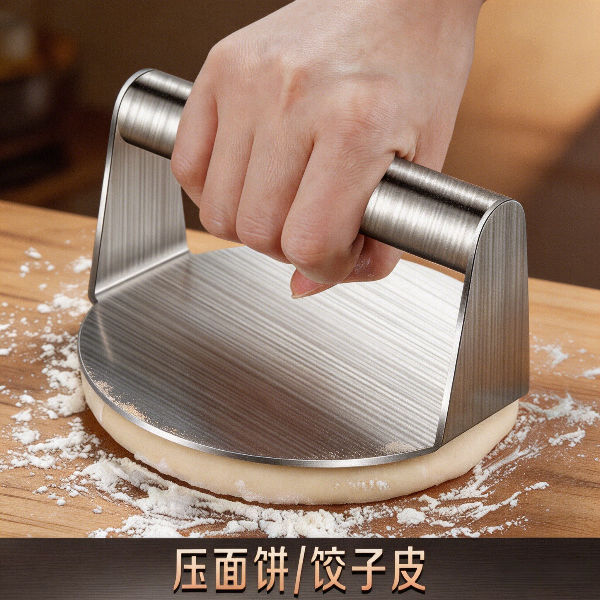 不锈钢圆型压饼器手抓烧饼白吉馍家用手压式商用铁板鱿鱼压板擀面