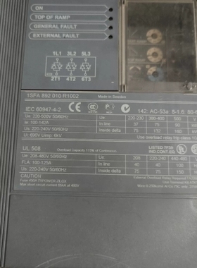 （议价）ABB软启动器1SFA 892 010 R1002现 ~议价
