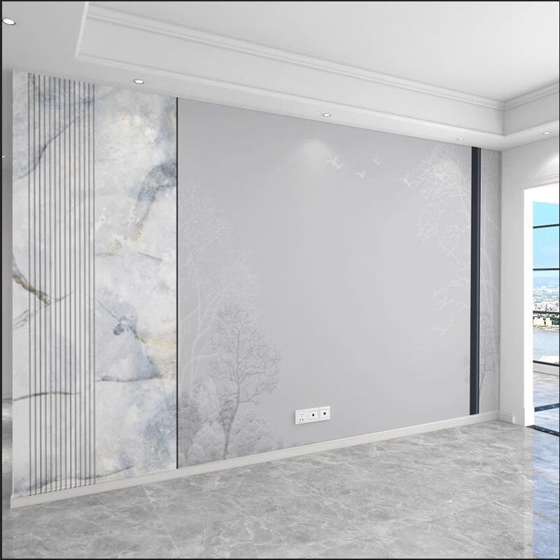 新款电视背景墙壁布现代北欧壁纸丝带8d立体壁画客厅沙发影视墙布