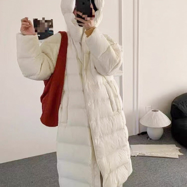 嘉兴羽绒服白鸭绒无胆章鱼帽云朵泡芙女长款过膝2025年新款冬季