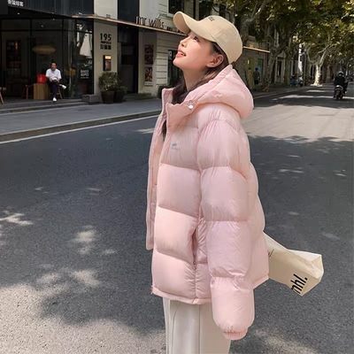 谷纪羽绒服女短款95白鸭绒连帽2025年新款冬季情侣加厚面包服外套