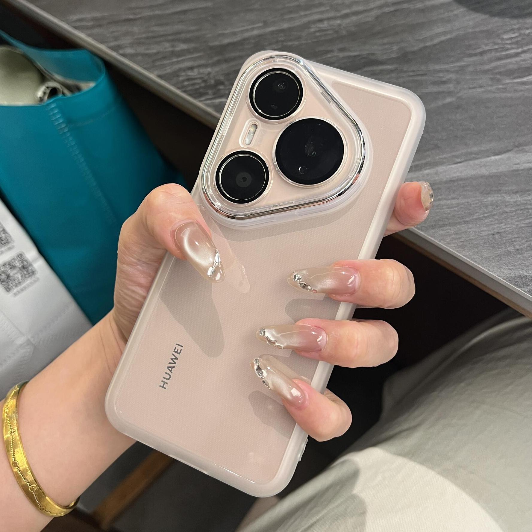 高级感透明全包适用华为Nova14Ultra手机壳Pura70Pro+简约p60魅眼镜头膜50e防摔P80软硅胶nova13/12女11