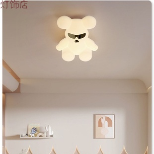 新款 儿童房白色奶油风温馨浪漫小熊儿童房灯现代简约卧室壁灯