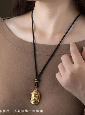 金佛黄金玉坠蜜蜡项链挂件绳子