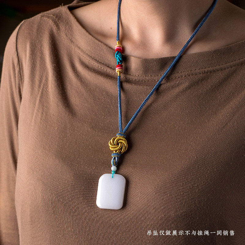 手工编织吊坠编绳蜜蜡翡翠玉吊坠挂绳挂脖女款高档吊坠绳子高货绳