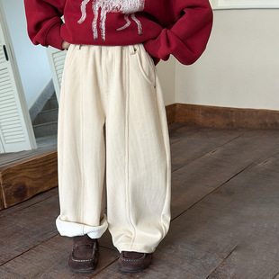 一体加厚加绒锁温保暖休闲灯芯绒弯刀裤 88折上新 25K071 冬装