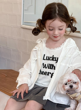 Yumi妈中大小女童甜美空调服儿童轻薄透气冰感防晒服外套25B023