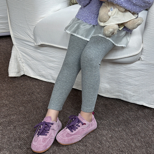 25F005 打底裤 Yumi妈儿童秋装 高弹舒适精棉螺纹女童百搭纯色修身