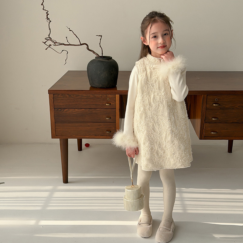 Yumi妈女童新中式国风旗袍盘扣提花背心裙儿童新春拜年服25M042,童装/婴儿装/亲子装,连衣裙,淘宝优惠券,粉丝福利购,淘宝优惠卷