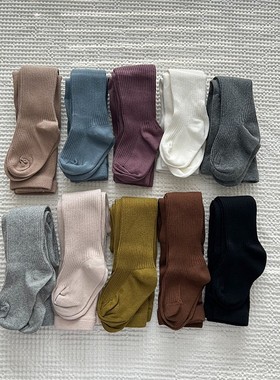 Yumi妈女童宝宝时髦修身秋季打底裤儿童洋气纯色百搭连裤袜M076