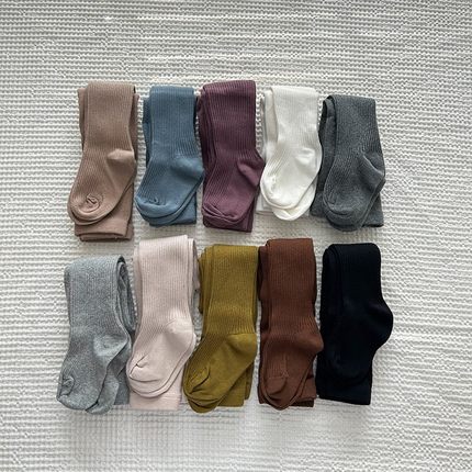 Yumi妈女童宝宝时髦修身秋季打底裤儿童洋气纯色百搭连裤袜M076